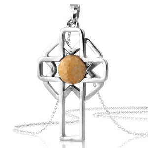 Lattice Cross with Jerusalem Stone