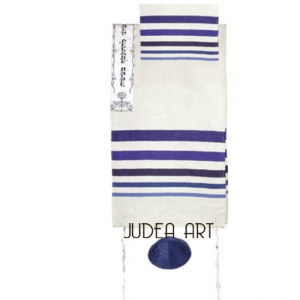 Tallit - Raw Silk with Embroidered Atara 42" x 77" 6