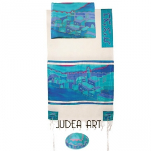 Woven Cotton & Silk Tallit 21"X 77"-2
